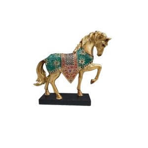 LETS CATCH UPP 12.5-Inch Linga War Horse Sculpture | Antique Accent for Home Decor | Resin Figurine from Decorative Showpiece Collection